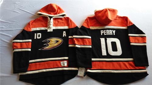Ducks #10 Corey Perry Black Sawyer Hooded Sweatshirt Stitched Jersey - Zenithce