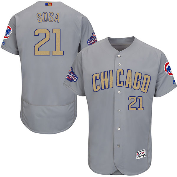Chicago Cubs #21 Sammy Sosa World Series Champions Gold Program Flexbase Stitched Jersey - Zenithce
