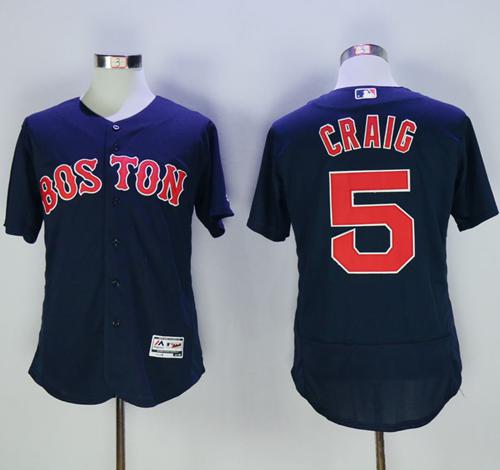 Red Sox #5 Allen Craig Navy Blue Flexbase Authentic Collection Stitched Jersey - Zenithce