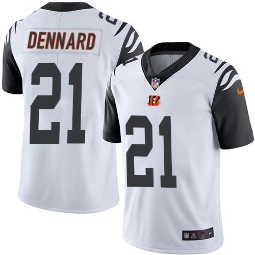 Bengals #21 Darqueze Dennard White Stitched Limited Rush Nike Jersey - Zenithce