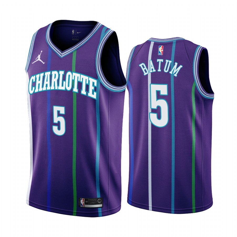 Hornets #5 Nicolas Batum Purple 2019-20 Classic Edition Stitched Jersey - Zenithce