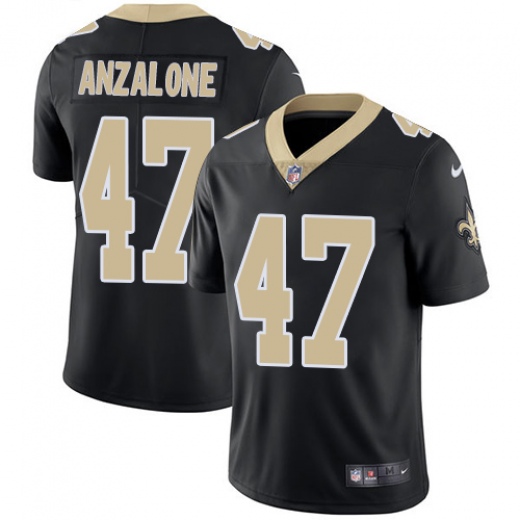 New Orleans Saints #47 Alex Anzalone Black Vapor Untouchable Limited Stitched Jersey - Zenithce