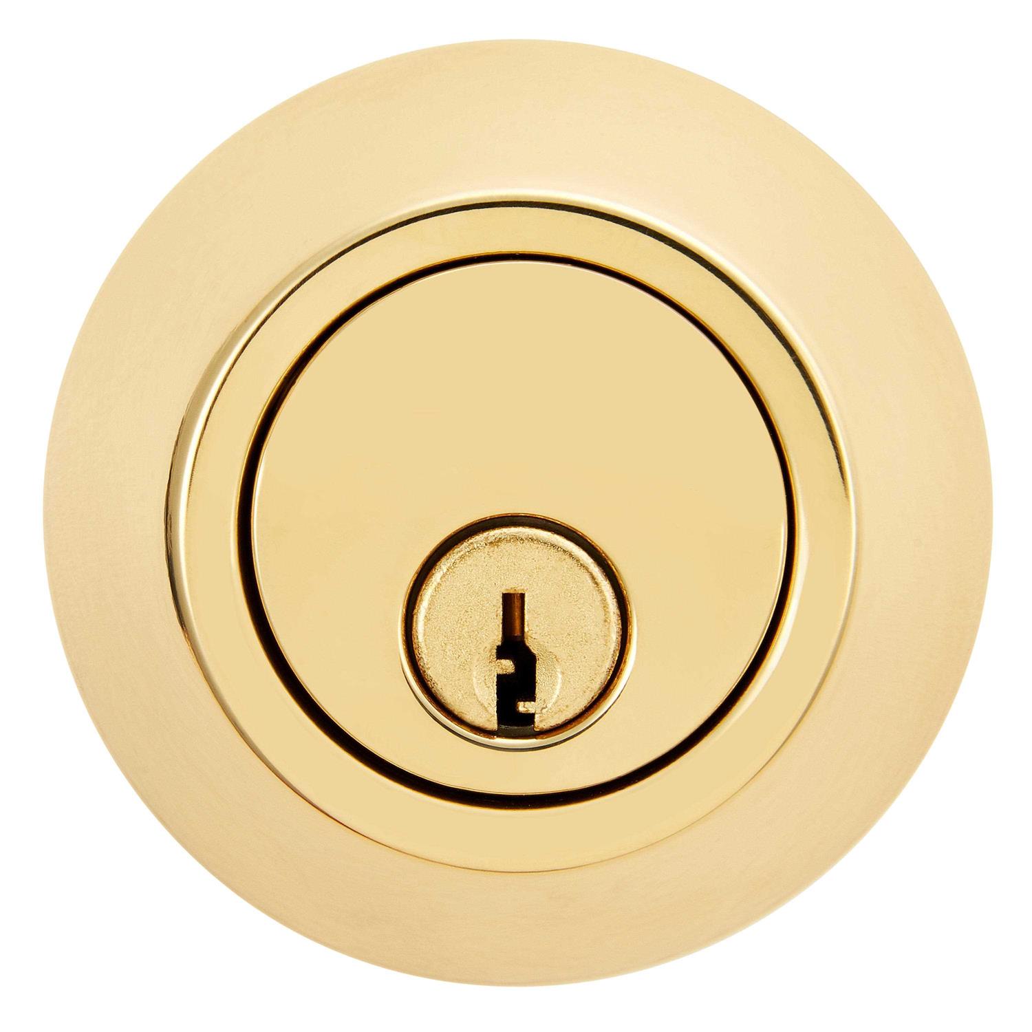 Hyper Tough Keyed Entry Polished Brass Tulip Doorknob and Deadbolt Combo Pack - Zenithce