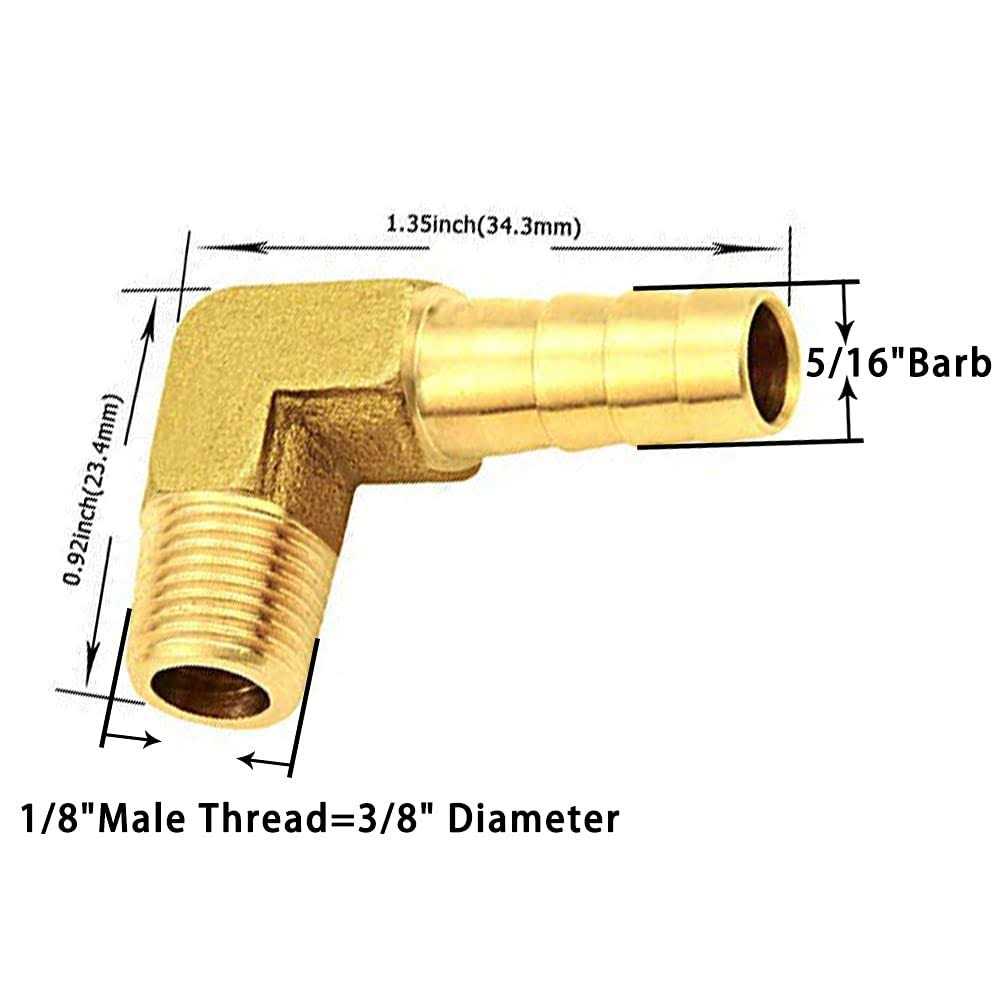 Joywayus Hose Fitting,90 Degree Elbow,5/16 Barb x 1/8 NPT Male - Zenithce