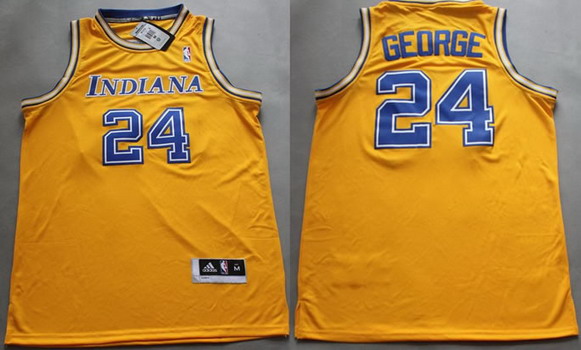 Indiana Pacers #24 Paul George ABA Hardwood Classic Swingman Yellow Jersey - Zenithce