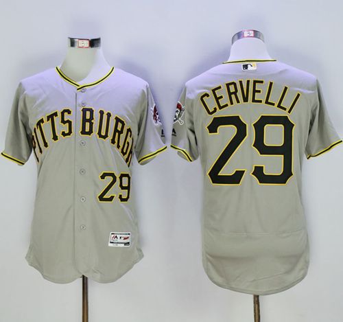 Pirates #29 Francisco Cervelli Grey Flexbase Authentic Collection Stitched Jersey - Zenithce