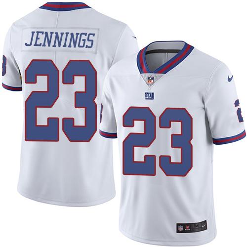Giants #23 Rashad Jennings White Stitched Limited Rush Nike Jersey - Zenithce