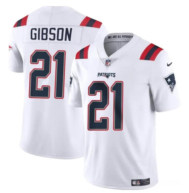 New England Patriots #21 Antonio Gibson White Vapor Limited Stitched Jersey - Zenithce