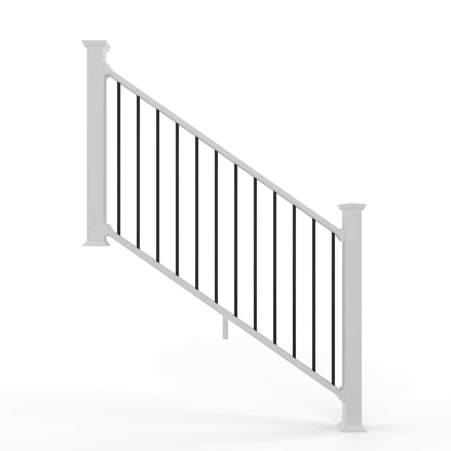 Deckorators Grab and Go 6-ft x 2.75-in x 36-in White Composite Deck Stair Rail Kit 346701 - Zenithce