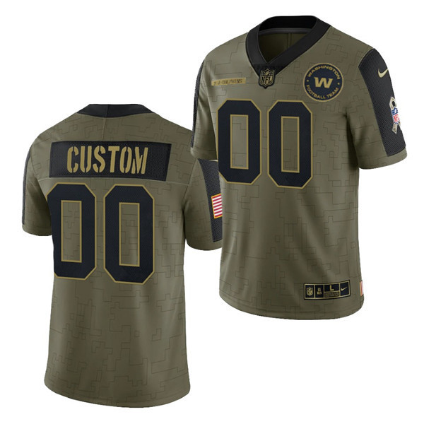 Washington Football Team Customized 2021 Olive Salute To Service Limited Stitched Jersey - Zenithce