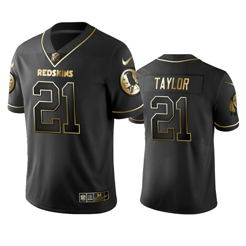 Washington Redskins #21 Sean Taylor Black 2019 Golden Edition Limited Stitched Jersey - Zenithce