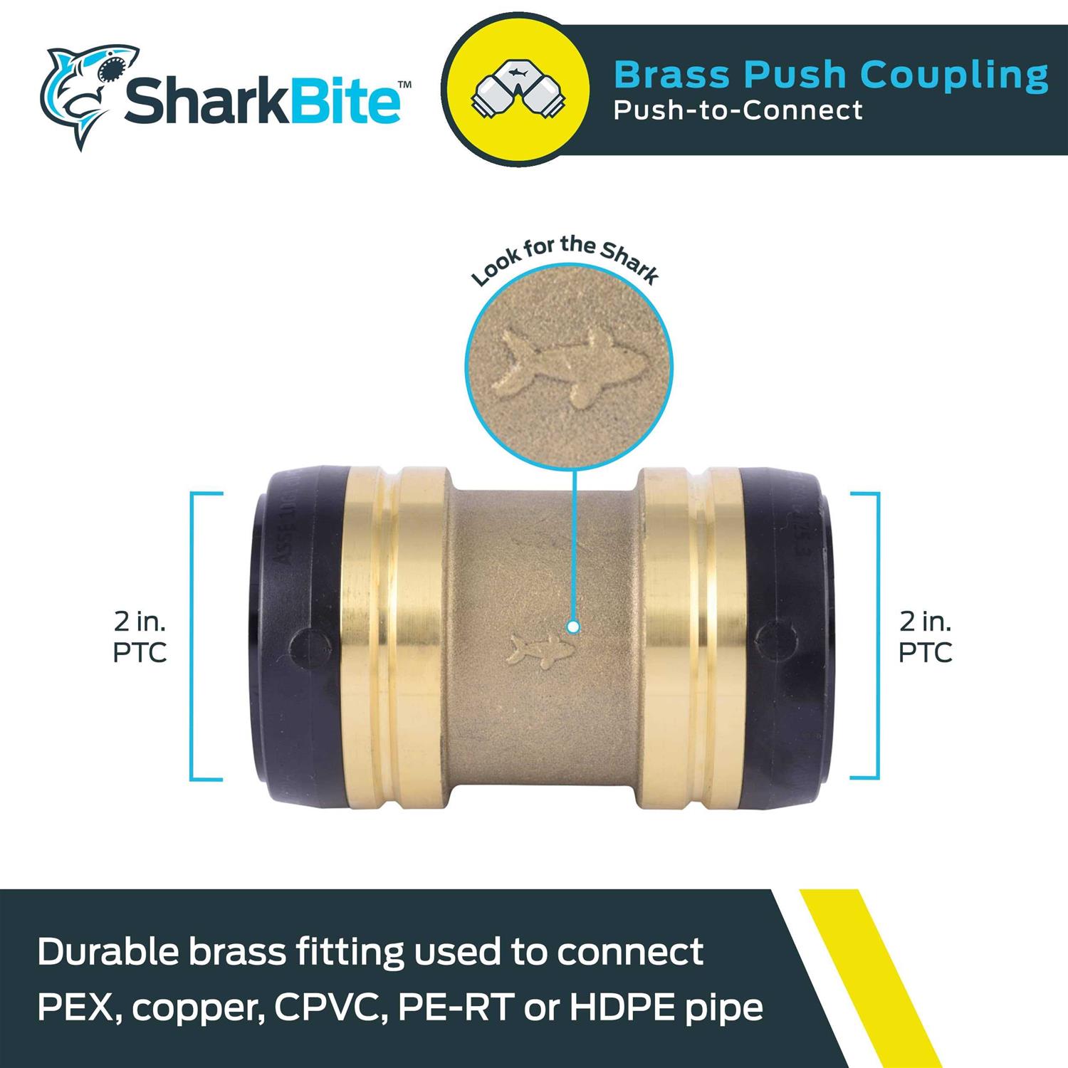 SharkBite,Brass Push Coupling UXL0141 - Zenithce