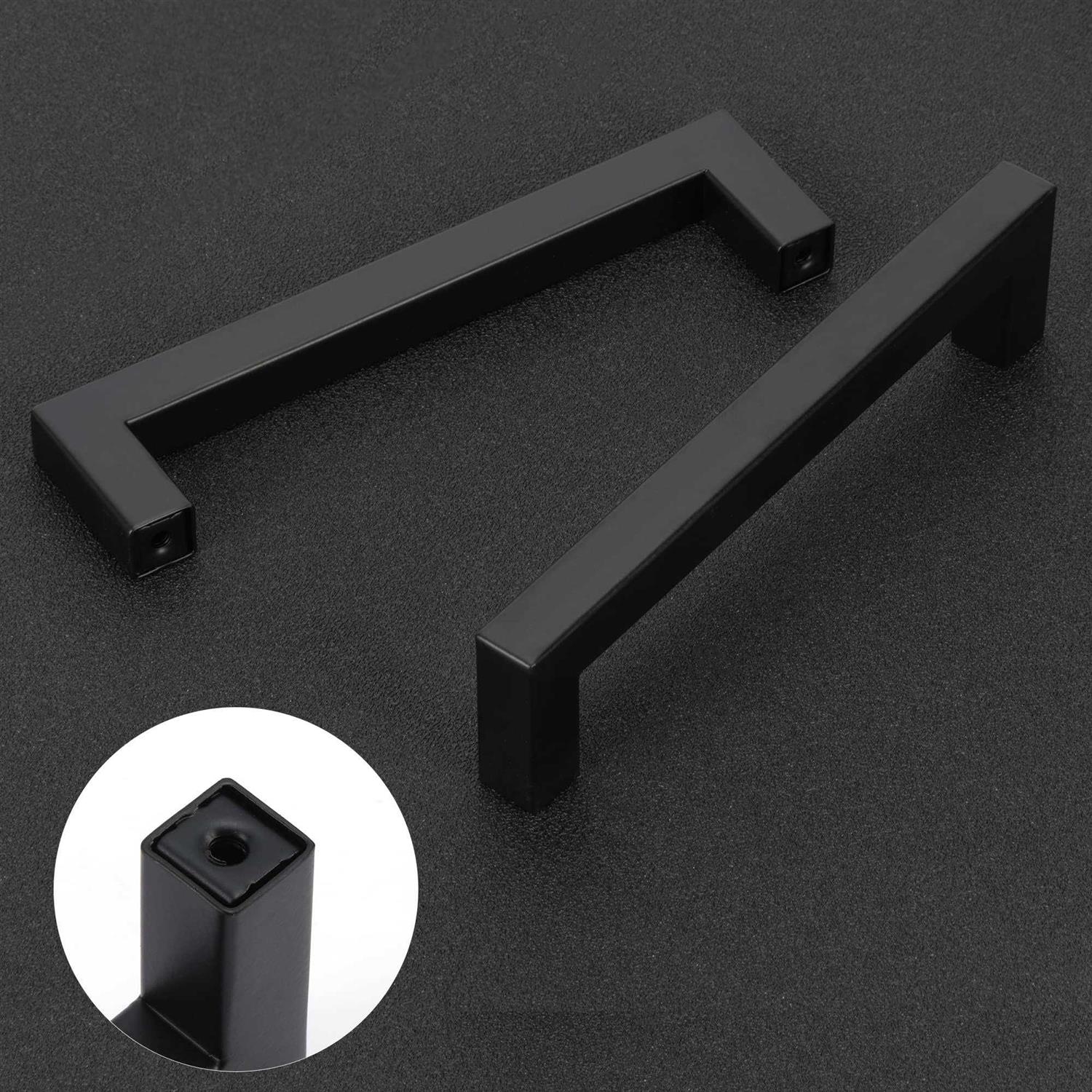 Redunest Cabinet Pulls Matte Black Cabinet Handles Square Drawer Pulls - Zenithce