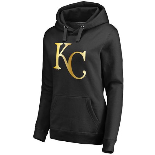 Women's Kansas City Royals Gold Collection Pullover Hoodie Black - Zenithce