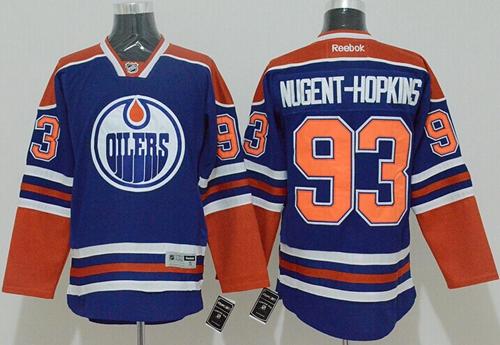 Oilers #93 Nugent-Hopkins Ligtht Blue Stitched Jersey - Zenithce