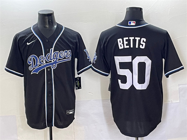 Los Angeles Dodgers #50 Mookie Betts Black Fashion Stitched Jersey - Zenithce