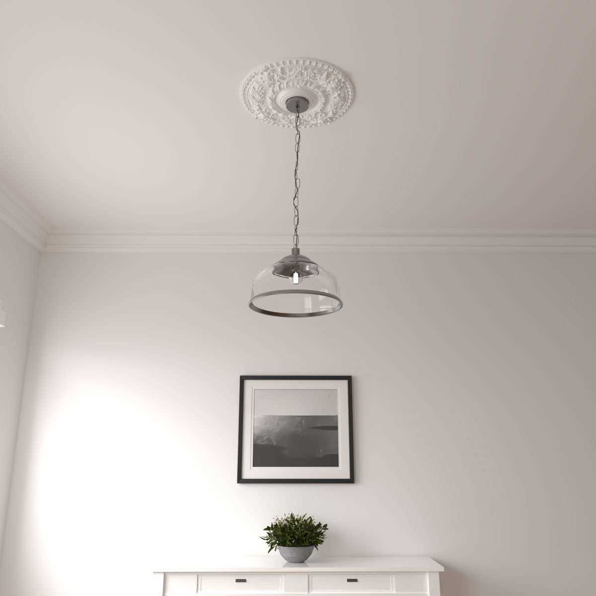 Ekena Millwork CM18FW2 18 1/2OD x 3 5/8ID x 7/8P Flower Ceiling Medallion - Zenithce