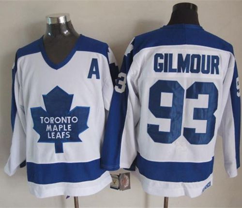 Maple Leafs #93 Doug Gilmour White Blue CCM Throwback Stitched Jersey - Zenithce