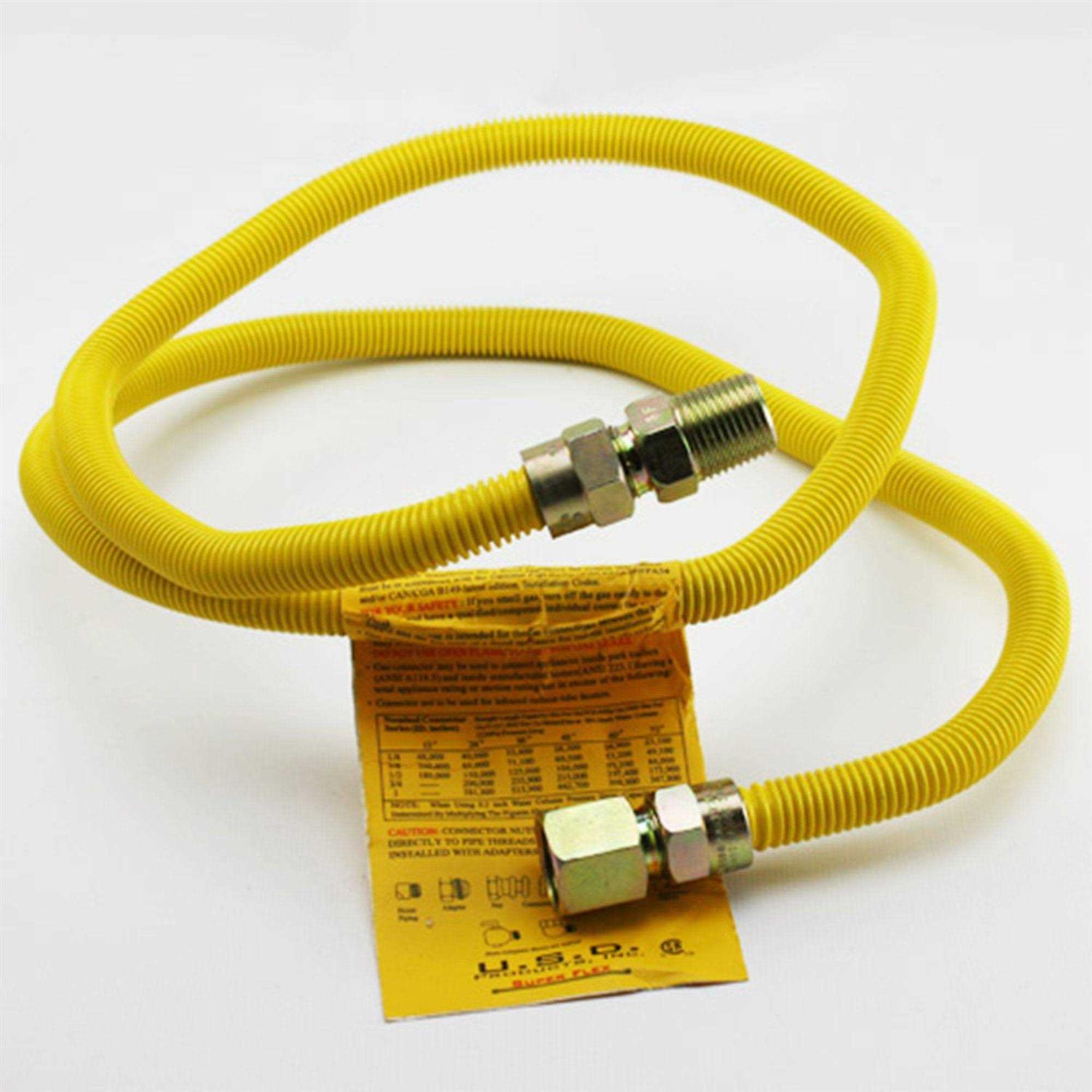 USD Flexible Stainless Steel Gas Appliance Line with 1/2 OD 1/2 MIP X 1/2 FIP - Zenithce