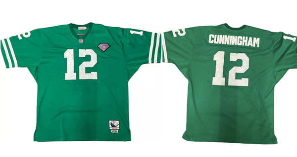 Philadelphia Eagles #12 Randall Cunningham Green 1994 75th Anniversary Stitched Jersey - Zenithce