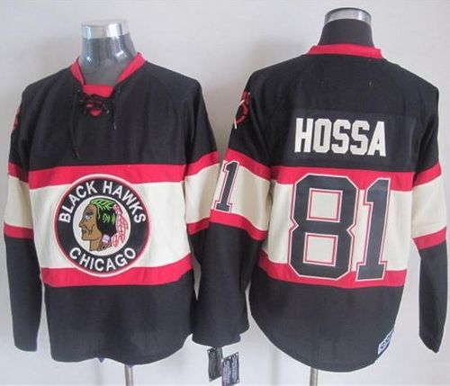 Blackhawks #81 Marian Hossa Black Third CCM Stitched Jersey - Zenithce