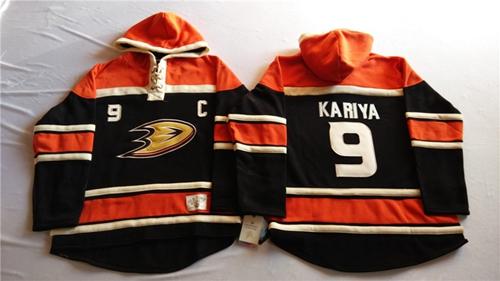Ducks #9 Paul Kariya Black Sawyer Hooded Sweatshirt Stitched Jersey - Zenithce
