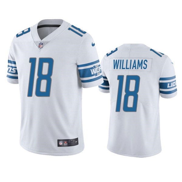 Detroit Lions #18 Jameson Williams White Vapor Untouchable Limited Stitched Jersey - Zenithce