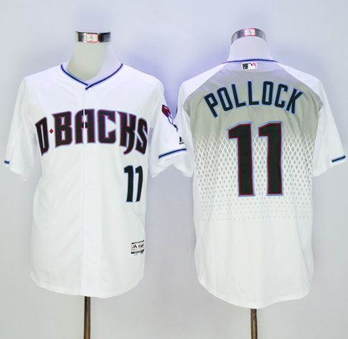Diamondbacks #11 A. J. Pollock White Capri New Cool Base Stitched Jersey - Zenithce