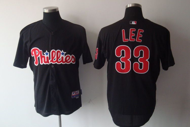 Phillies #33 Cliff Lee Black Stitched Jersey - Zenithce