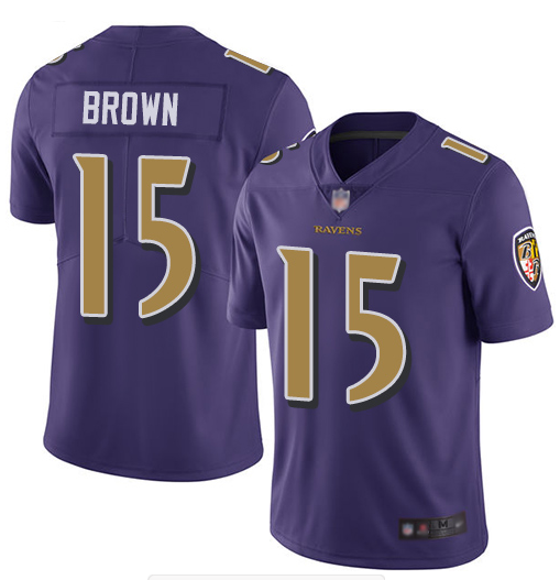 Baltimore Ravens #15 Marquise Brown Purple Color Rush Limited Jersey - Zenithce