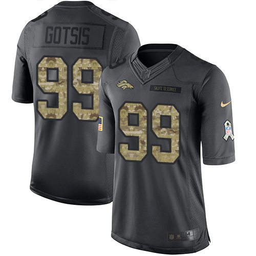 Broncos #99 Adam Gotsis Black Stitched Limited 2016 Salute To Service Nike Jersey - Zenithce