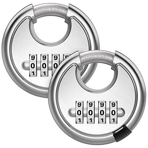 Puroma Combination Lock 4 Digit Disc Padlock with Hardened Steel Shackle - Zenithce