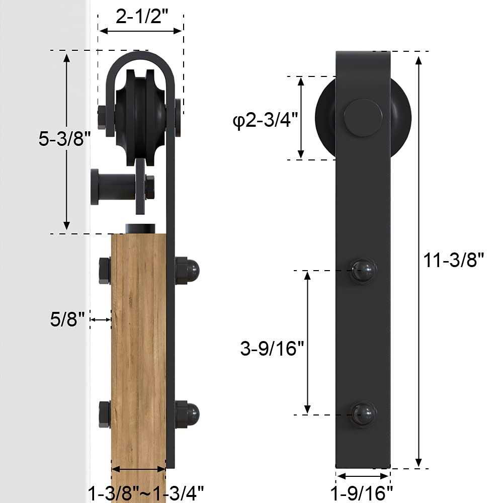 WINSOON 5-16FT Single Wood Sliding Barn Door Hardware Basic Black Big Spoke Wheel Roller Kit Garage Closet Carbon Steel Flat Track System - Zenithce