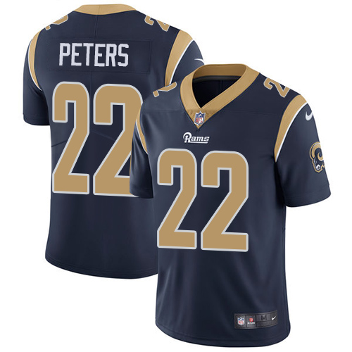 Los Angeles Rams #22 Marcus Peters Navy Blue Vapor Untouchable Limited Stitched Jersey - Zenithce