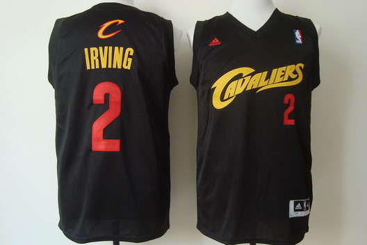 Cleveland Cavaliers #2 Kyrie Irving 2014 Black With Red Fashion Jersey - Zenithce