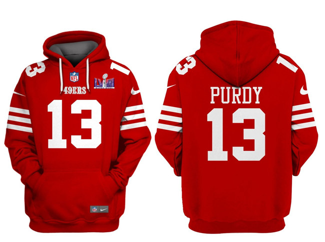 San Francisco 49ers Custom Red Super Bowl LVIII Alternate Pullover Hoodie - Zenithce