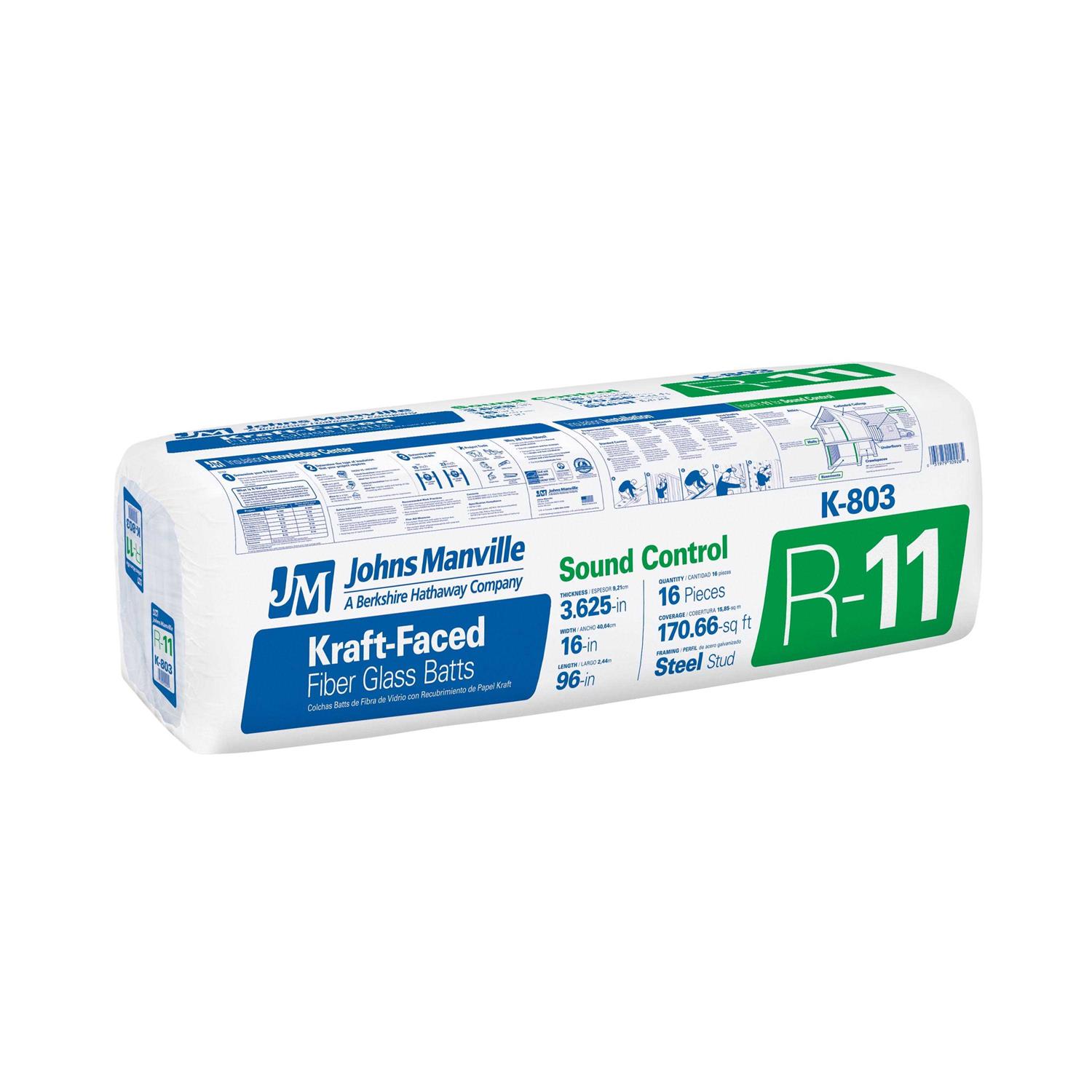 Johns Manville R-13 Wall Fiberglass Batt Insulation - Zenithce