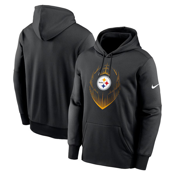 Pittsburgh Steelers Black Icon Performance Pullover Hoodie - Zenithce