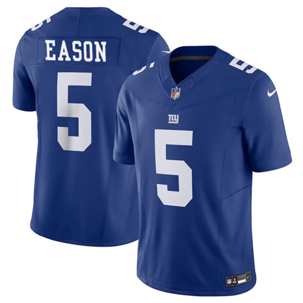 New York Giants #5 Jacob Eason Blue 2023 F.U.S.E. Vapor Untouchable Limited Stitched Jersey - Zenithce