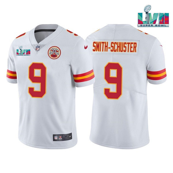 Kansas City Chiefs #9 JuJu Smith-Schuster White Super Bowl LVII Patch Vapor Untouchable Limited Stitched Jersey - Zenithce