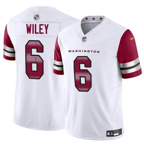 Washington Commanders #6 Michael Wiley White 2024 F.U.S.E. Vapor Limited Stitched Jersey - Zenithce
