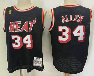 Miami Heat #34 Ray Allen Black 2012-13 Hardwood Classics Soul Swingman Throwback Jersey - Zenithce