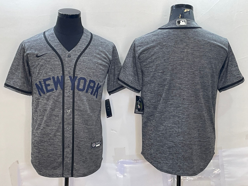 New York Yankees Blank Grey Cool Base Stitched Jersey - Zenithce