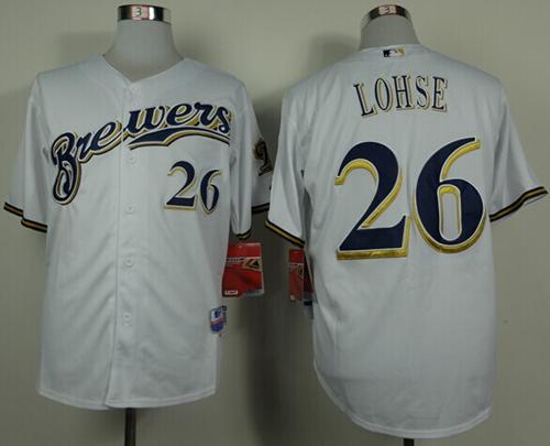 Brewers #26 Kyle Lohse White Cool Base Stitched Jersey - Zenithce