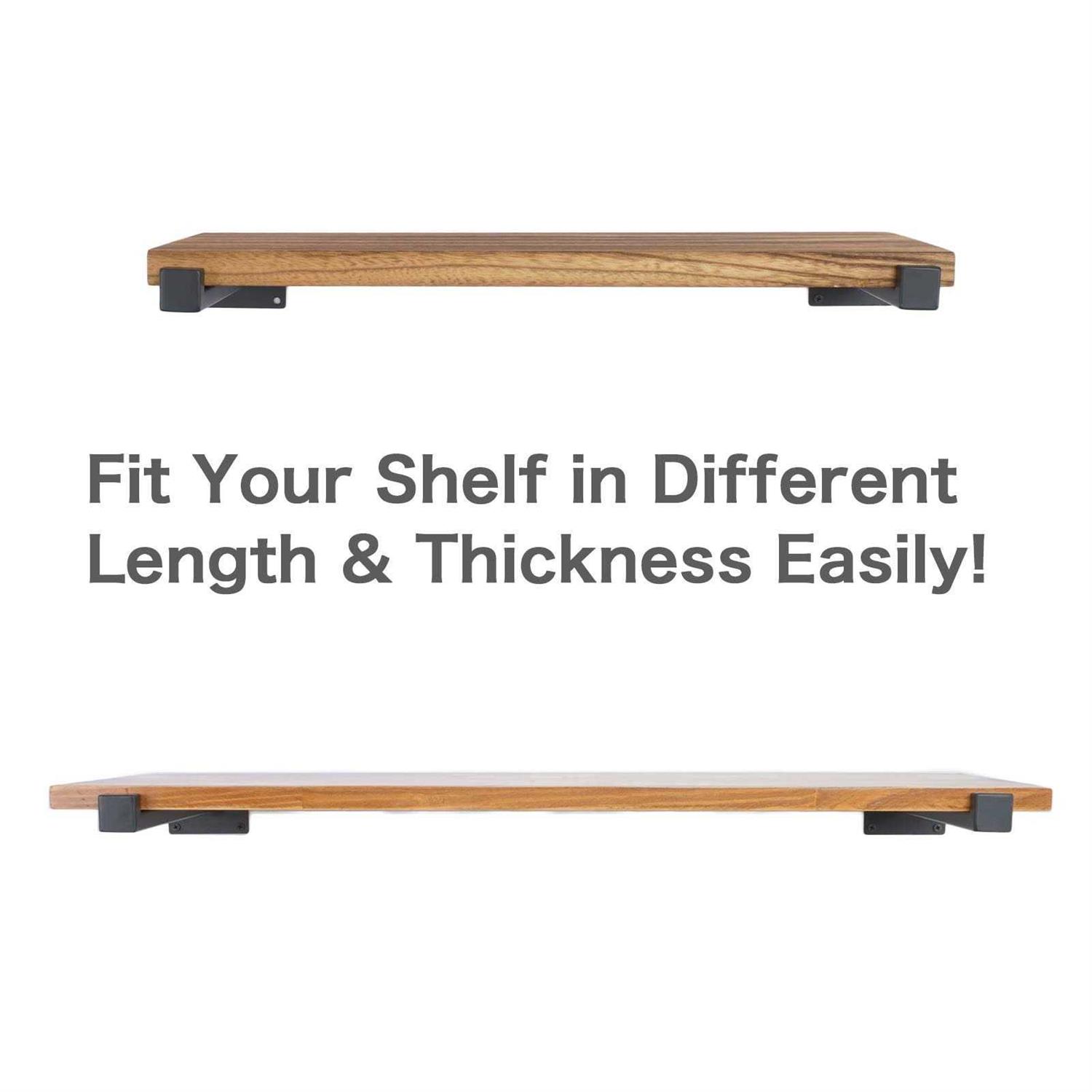 EZYDECOR 6Pcs Floating Shelves Brackets Heavy Duty Wooden Shelf Brackets Decorative Wall Shelf Brackets & Supports with Lip - Zenithce