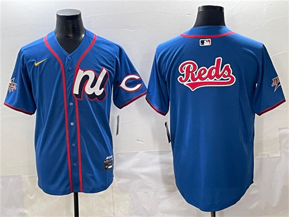 National League Cincinnati Reds Team Big Logo Blue 2025 All-Star Edition Limited Stitched Jersey - Zenithce