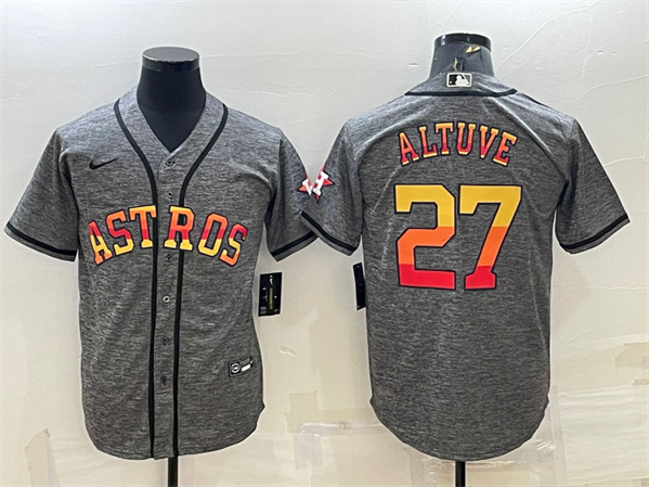 Houston Astros #27 Jose Altuve Grey Cool Base Stitched Baseball Jersey - Zenithce