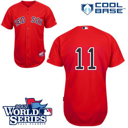 Red Sox #11 Clay Buchholz Red Cool Base 2013 World Series Patch Stitched Jersey - Zenithce