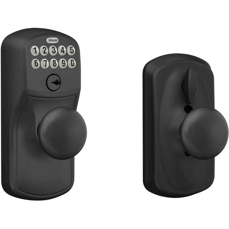Schlage FE365-CAM-GEO Camelot Electronic Handleset with Georgian Knob - Zenithce