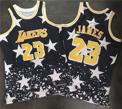Los Angeles Lakers #23 LeBron James Navy Throwback 1997 4th of July Stitched Jersey - Zenithce